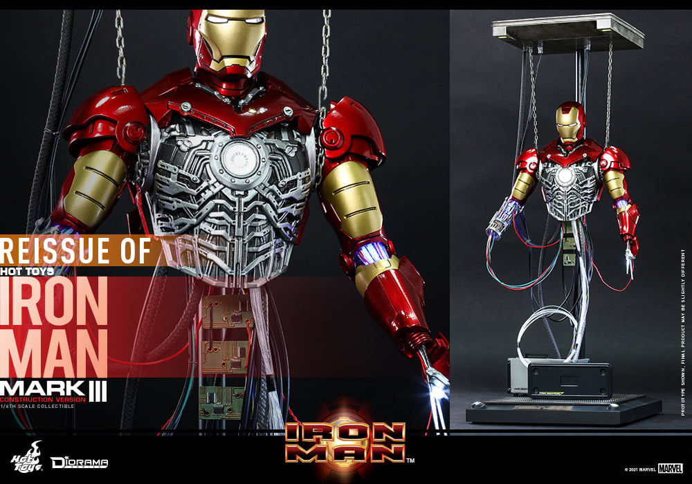 Hot Toys - DS003 - Iron Man - Mark III (Construction Ver.) (Reissue) - Marvelous Toys