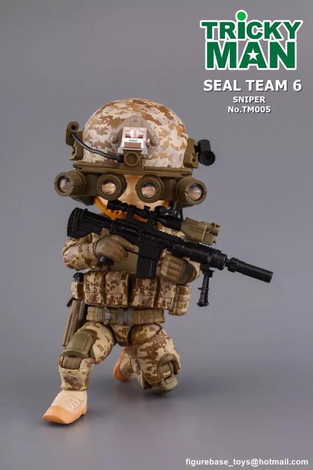 Figure Base - Tricky Man 5&quot; Series - TM005 - SEAL Team 6 Sniper - Marvelous Toys