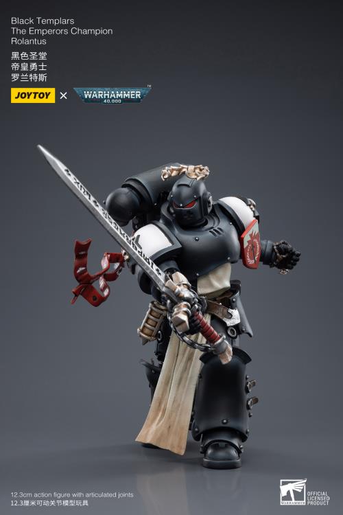 Joy Toy - JT7585 - Warhammer 40,000 - Black Templars - The Emperor&#39;s Champion Rolantus (1/18 Scale) - Marvelous Toys