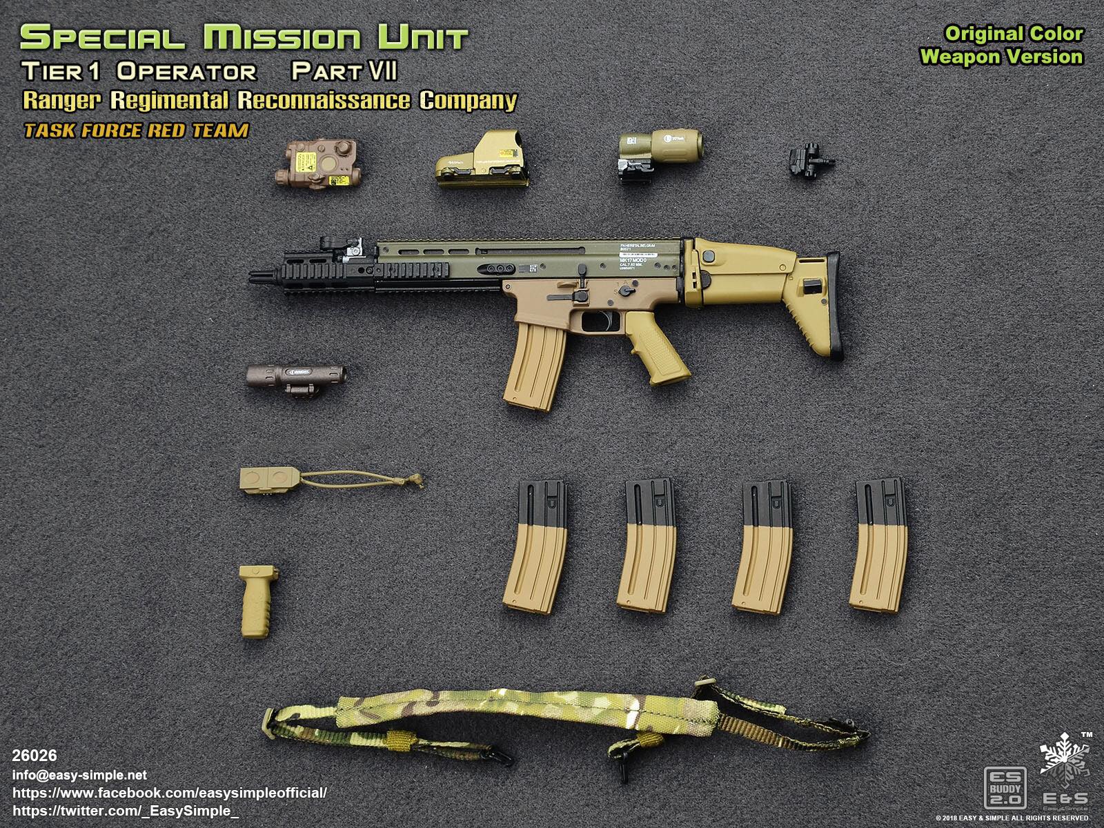 Easy &amp; Simple - 26026 - Special Mission Unit Tier-1 Operator Part VII - Ranger Regimental Reconnaissance Company (Original Color Weapon) - Marvelous Toys