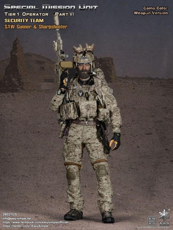 Easy &amp; Simple - Special Mission Unit - Tier-1 Operator Part VI - SAW Gunner &amp; Sharpshooter (Camouflage Color) - Marvelous Toys