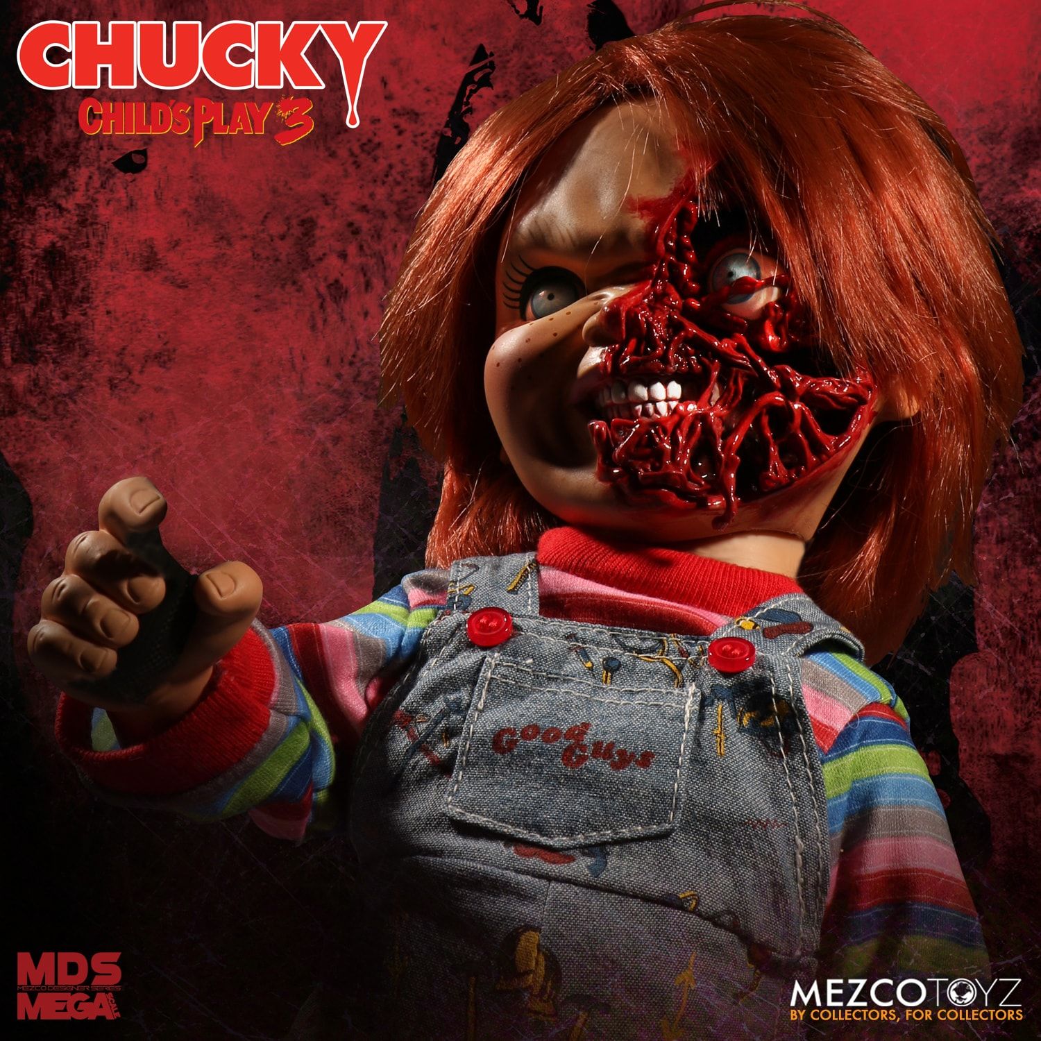 Mezco - Designer Series - Child&#39;s Play 3 - Talking Pizza Face Chucky - Marvelous Toys