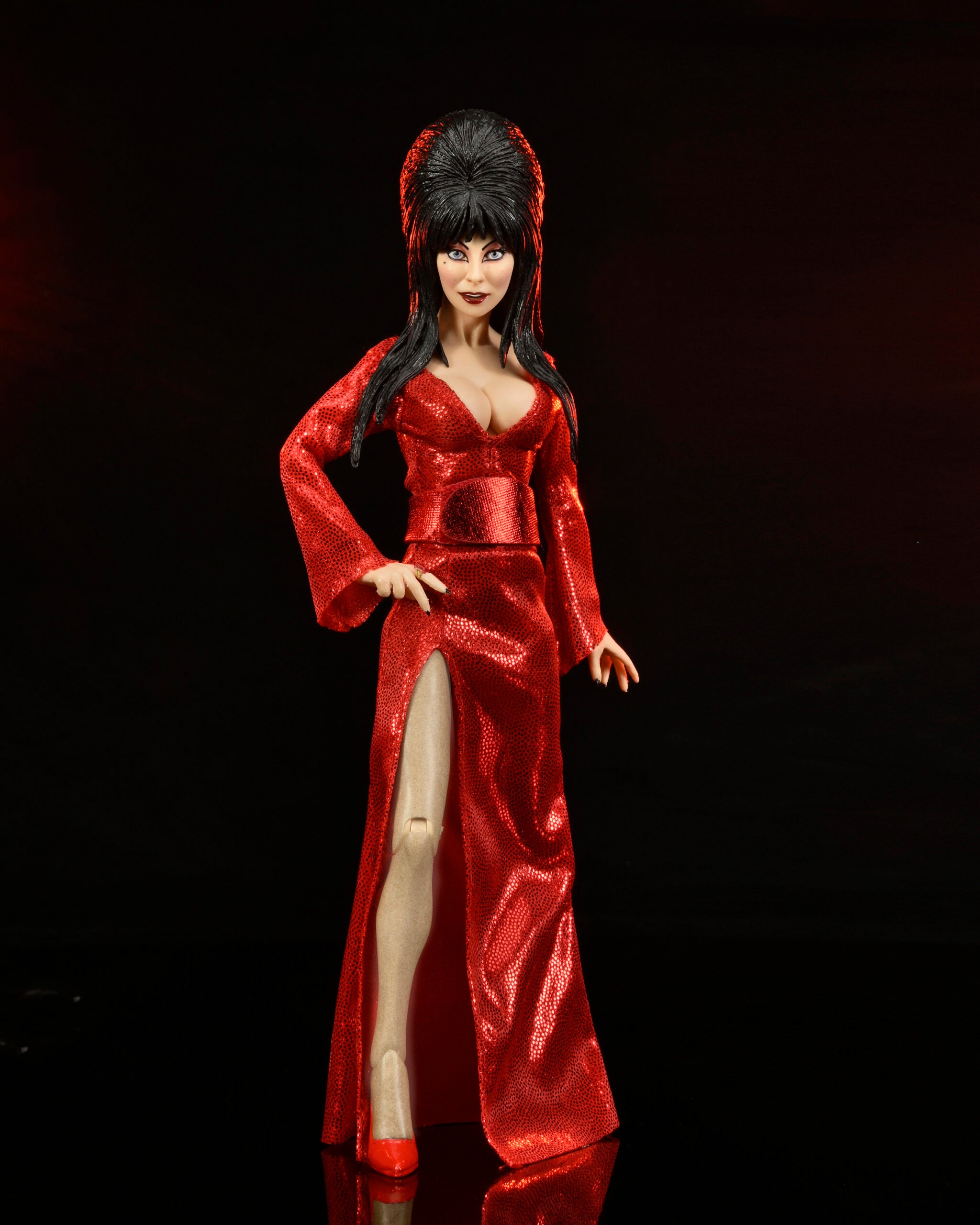 Neca - 8&quot; Clothed Action Figure - Elvira, Mistress of the Dark (Red, Fright &amp; Boo Ver.) - Marvelous Toys