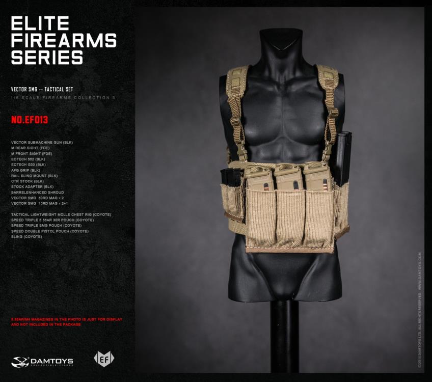 Dam Toys - Elite Firearms Series 3 - 1/6 Vector SMG Tactical Set - EF013 - Black/Coyote