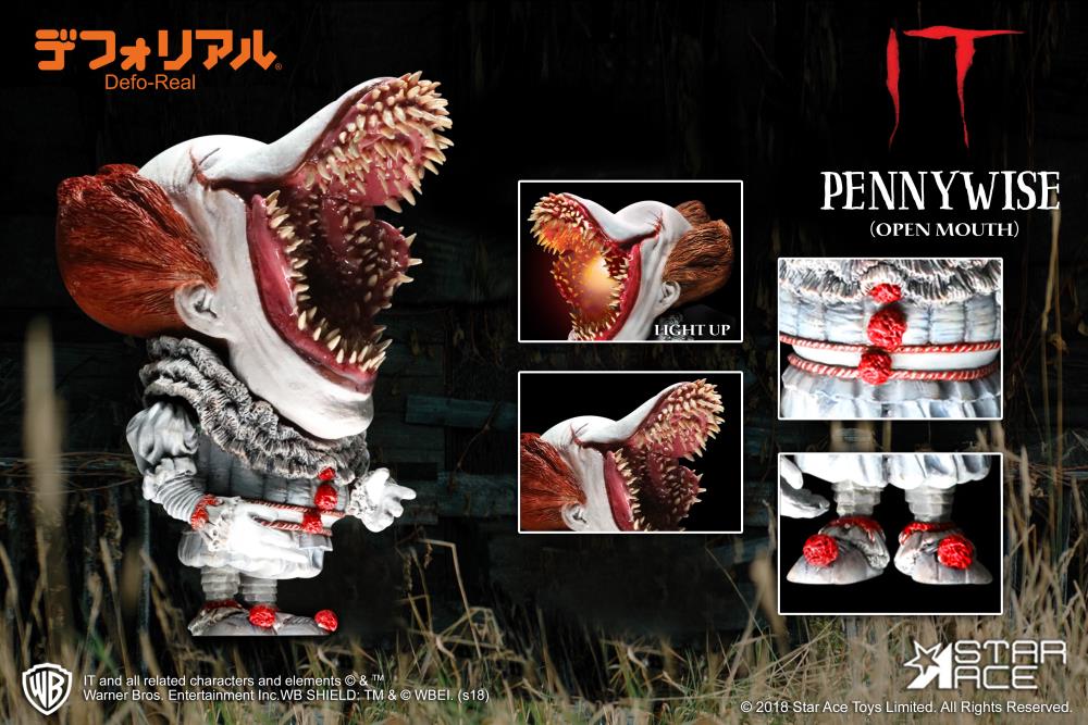 Star Ace Toys - Deform Real Series - IT (2017) - Pennywise (Open Mouth with Lights Ver.) - Marvelous Toys
