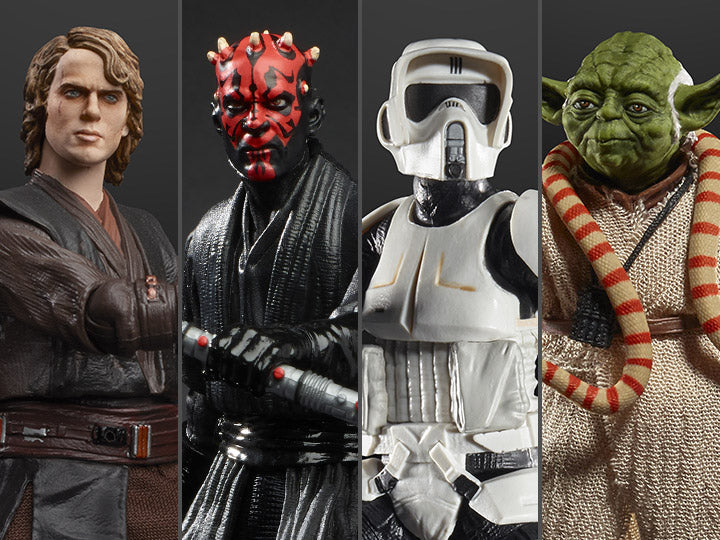 Hasbro - Star Wars: The Black Series - Anakin Skywalker, Darth Maul, Scout Trooper, Yoda (2019 Wave 2 Set of 4) - Marvelous Toys