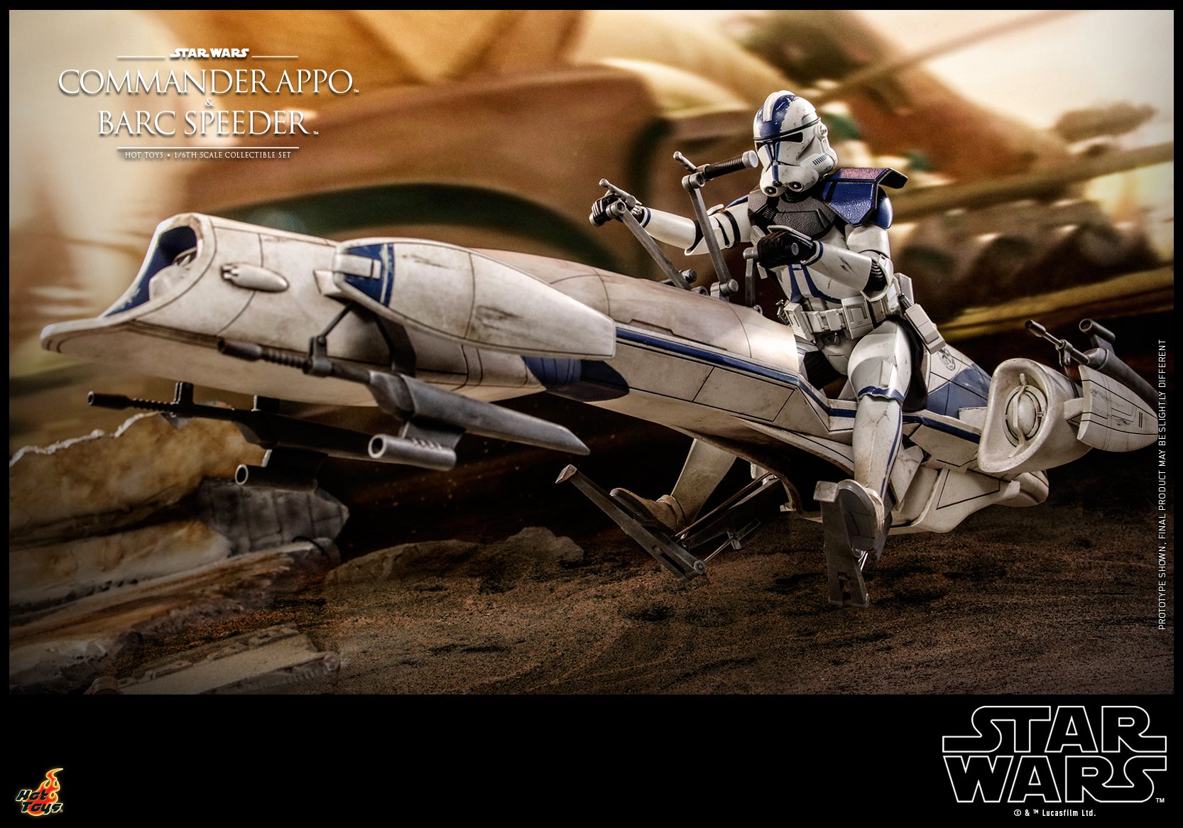 Hot Toys - TMS076 - Star Wars: The Clone Wars - Commando Appo and BARC Speeder - Marvelous Toys