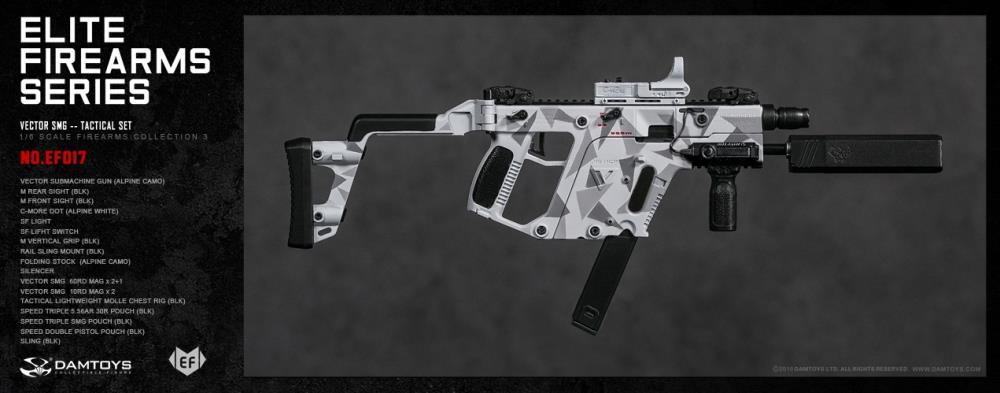 Dam Toys - Elite Firearms Series 3 - 1/6 Vector SMG Tactical Set - EF017 - Alpine Camo/Black - Marvelous Toys