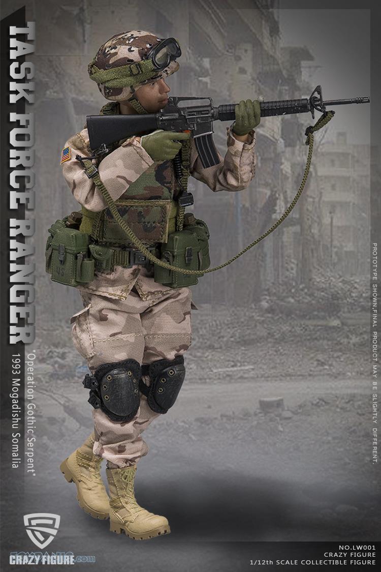 Crazy Figure - Operation Gothic Serpent 1993 Mogadishu Somalia - Chalk Leader 75th Ranger - Task Force Ranger (1/12 Scale) - Marvelous Toys