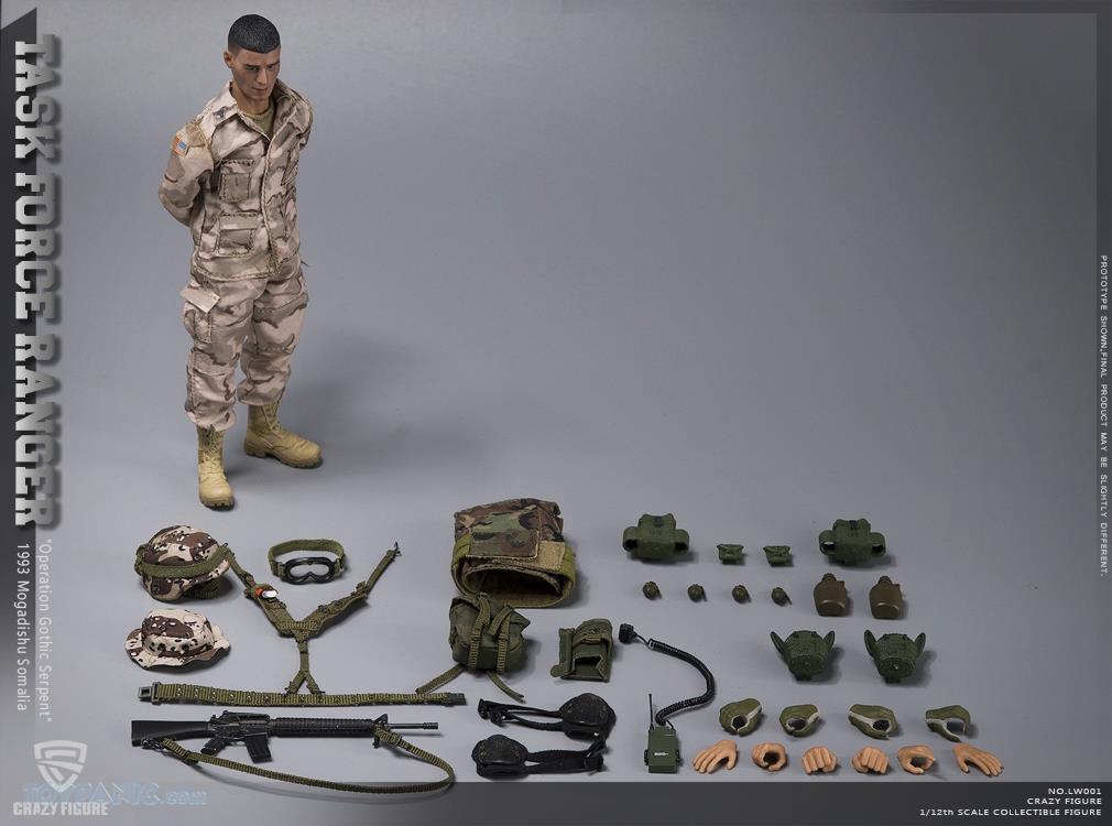 Crazy Figure - Operation Gothic Serpent 1993 Mogadishu Somalia - Chalk Leader 75th Ranger - Task Force Ranger (1/12 Scale) - Marvelous Toys