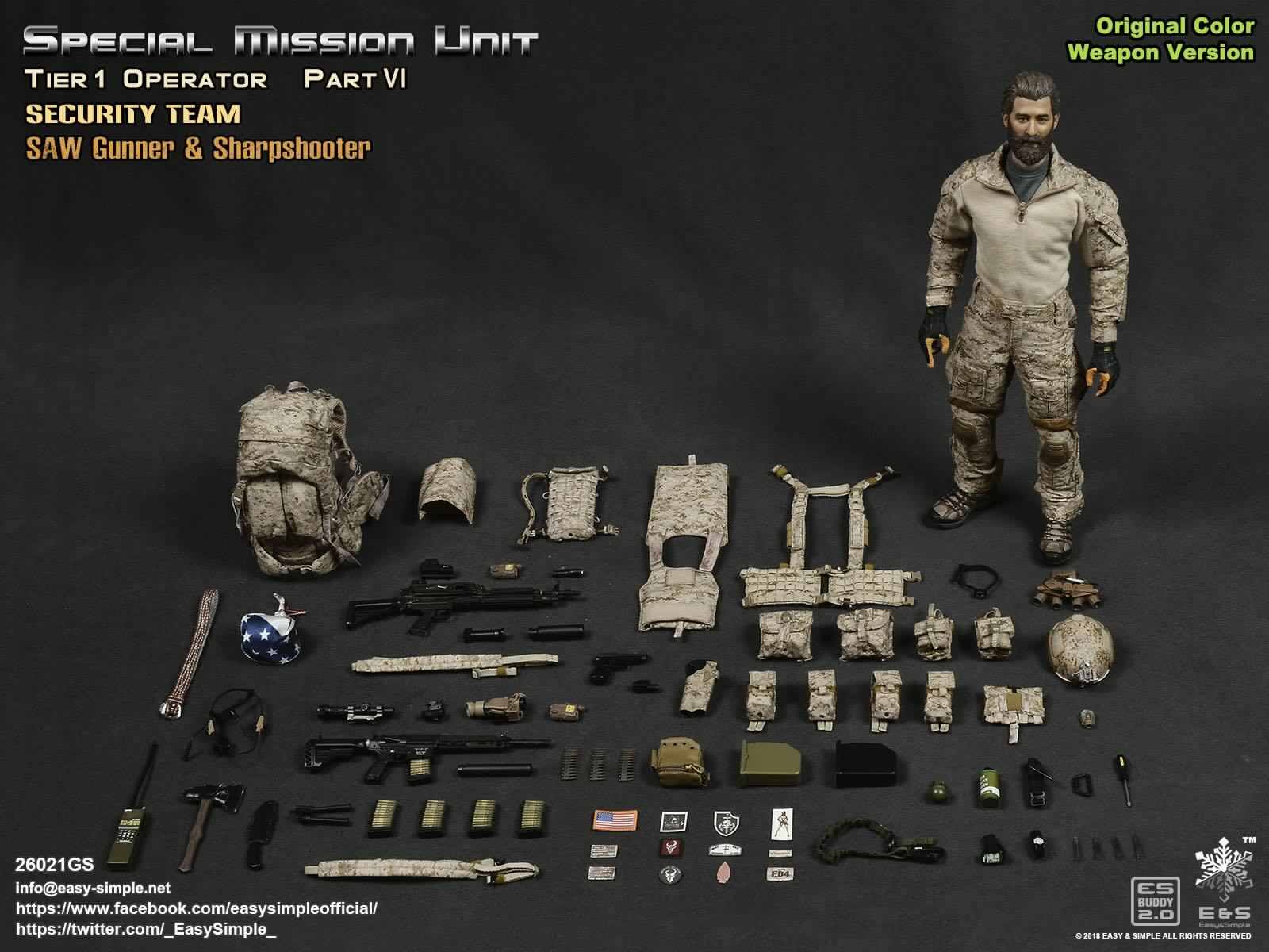 Easy & Simple - Special Mission Unit - Tier-1 Operator Part VI Security Team - SAW Gunner & Sharpshooter (Original Color)