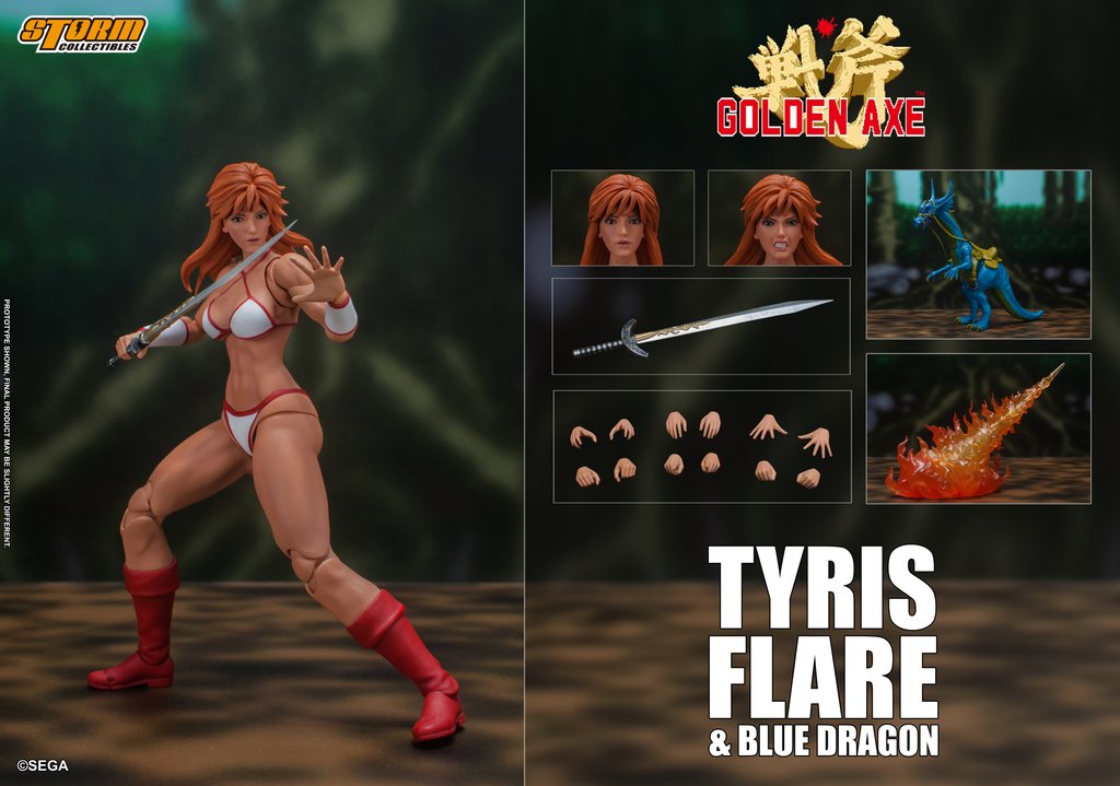 Storm Collectibles - Golden Axe - Tyris Flare &amp; Blue Dragon - Marvelous Toys