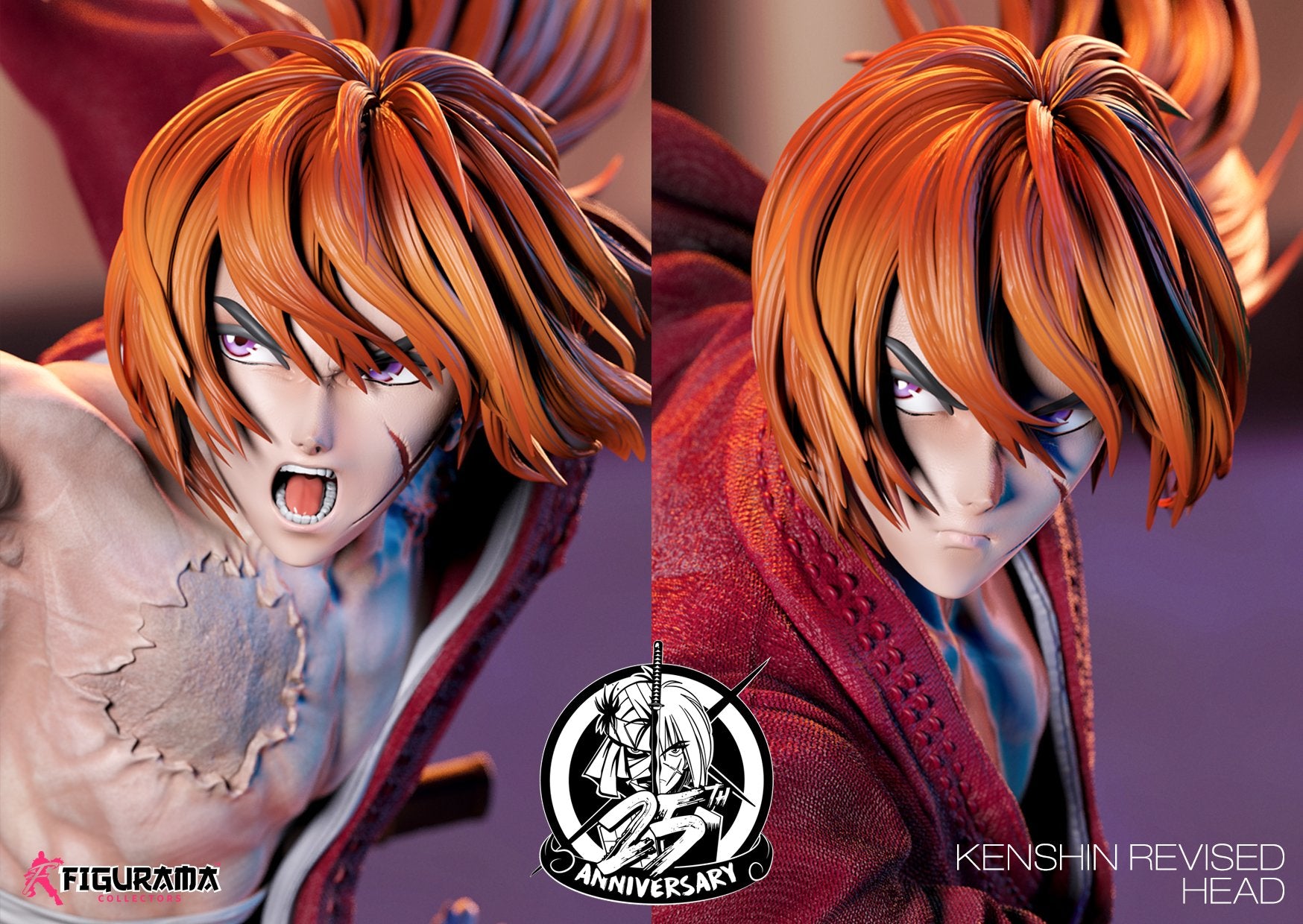 Figurama - Elite Exclusive Statue - Rurouni Kenshin - Kenshin vs Shishio (25th Anniversary Edition) (1/6 Scale) - Marvelous Toys