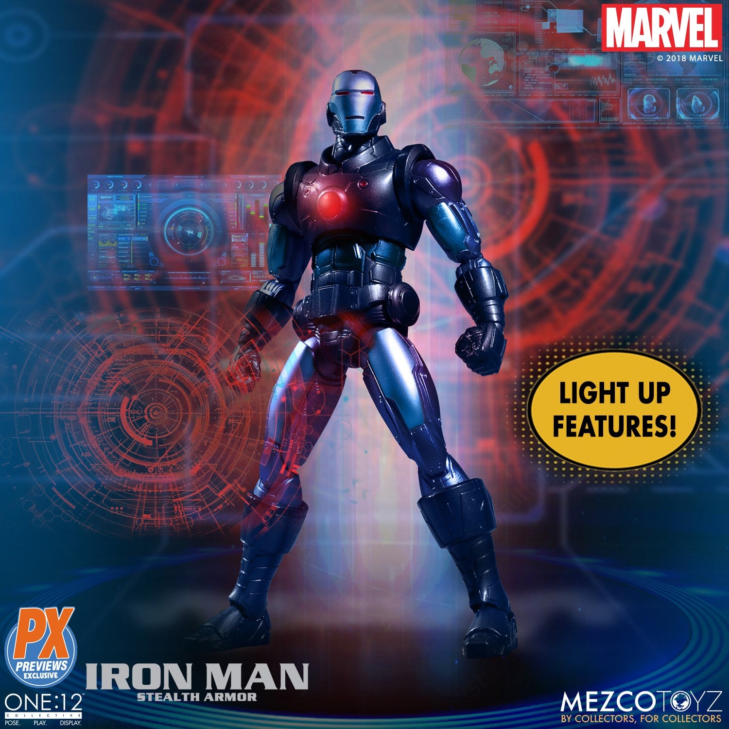 Mezco - One:12 Collective - Iron Man (Stealth Armor) Previews Exclusive - Marvelous Toys