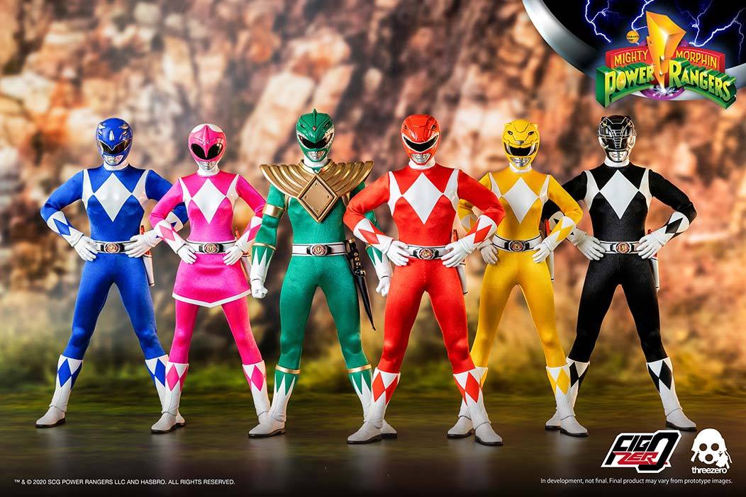threezero - Mighty Morphin Power Rangers - Core Rangers + Green Ranger Six-Pack (1/6 Scale) - Marvelous Toys