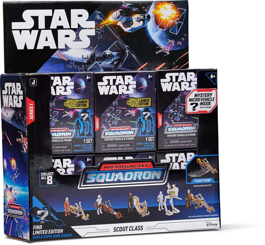 Jazwares - Star Wars: Micro Galaxy Squadron - Scout Class - Mystery Vehicle &amp; Figure (Carton of 12) - Marvelous Toys