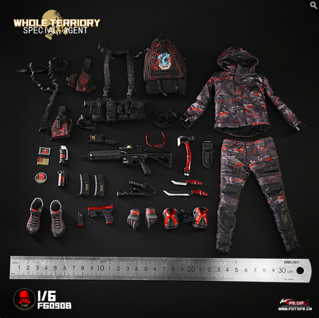 Fire Girls Toys - FG090-B - Whole Territory Special Agent Tactical Team Suit Set (1/6 Scale) - Marvelous Toys