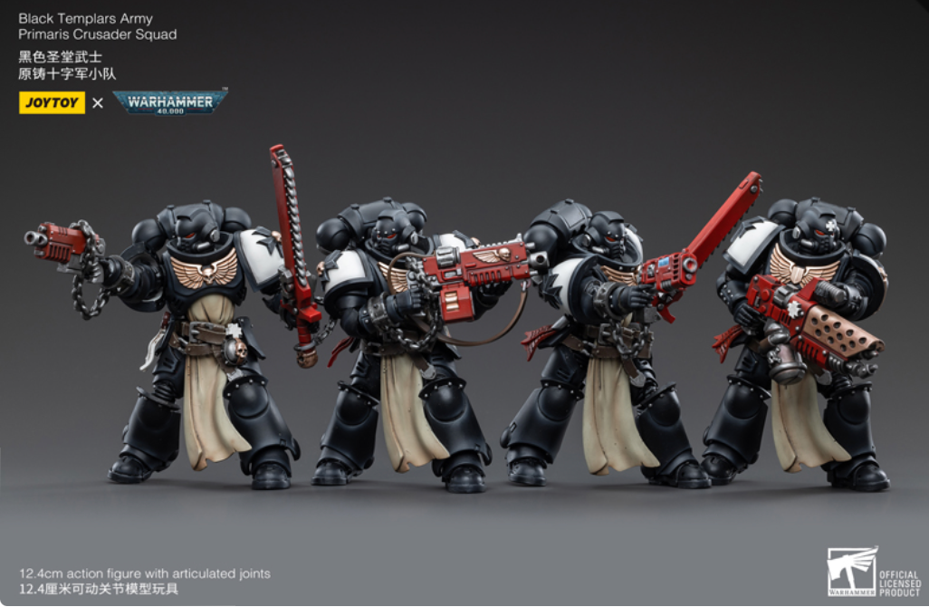 Joy Toy - JT3617 - Warhammer 40,000 - Black Templars Army - Primaris Crusader Squad (1/18 Scale) - Marvelous Toys