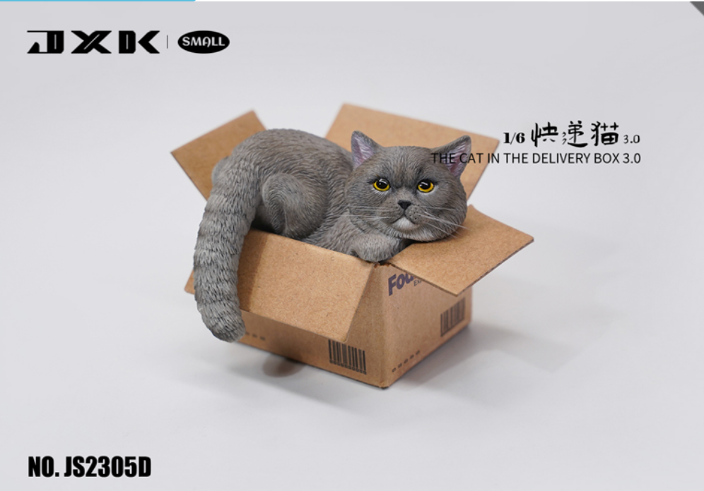 JxK.Studio - JS2305D - Cat in the Delivery Box 3.0 (1/6 Scale) - Marvelous Toys