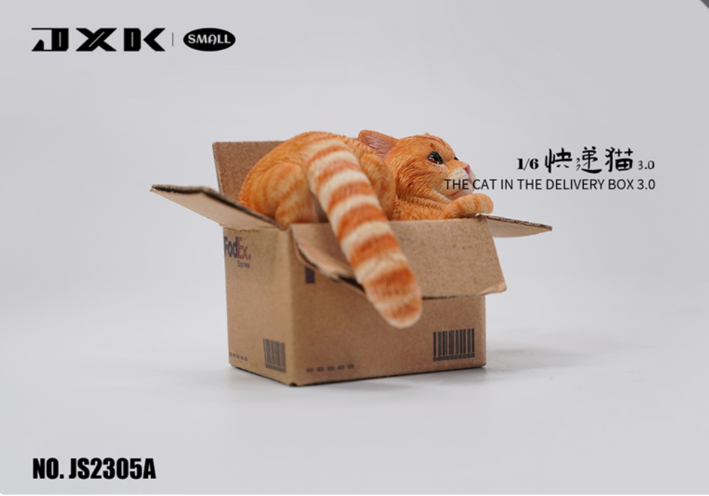 JxK.Studio - JS2305A - Cat in the Delivery Box 3.0 (1/6 Scale) - Marvelous Toys