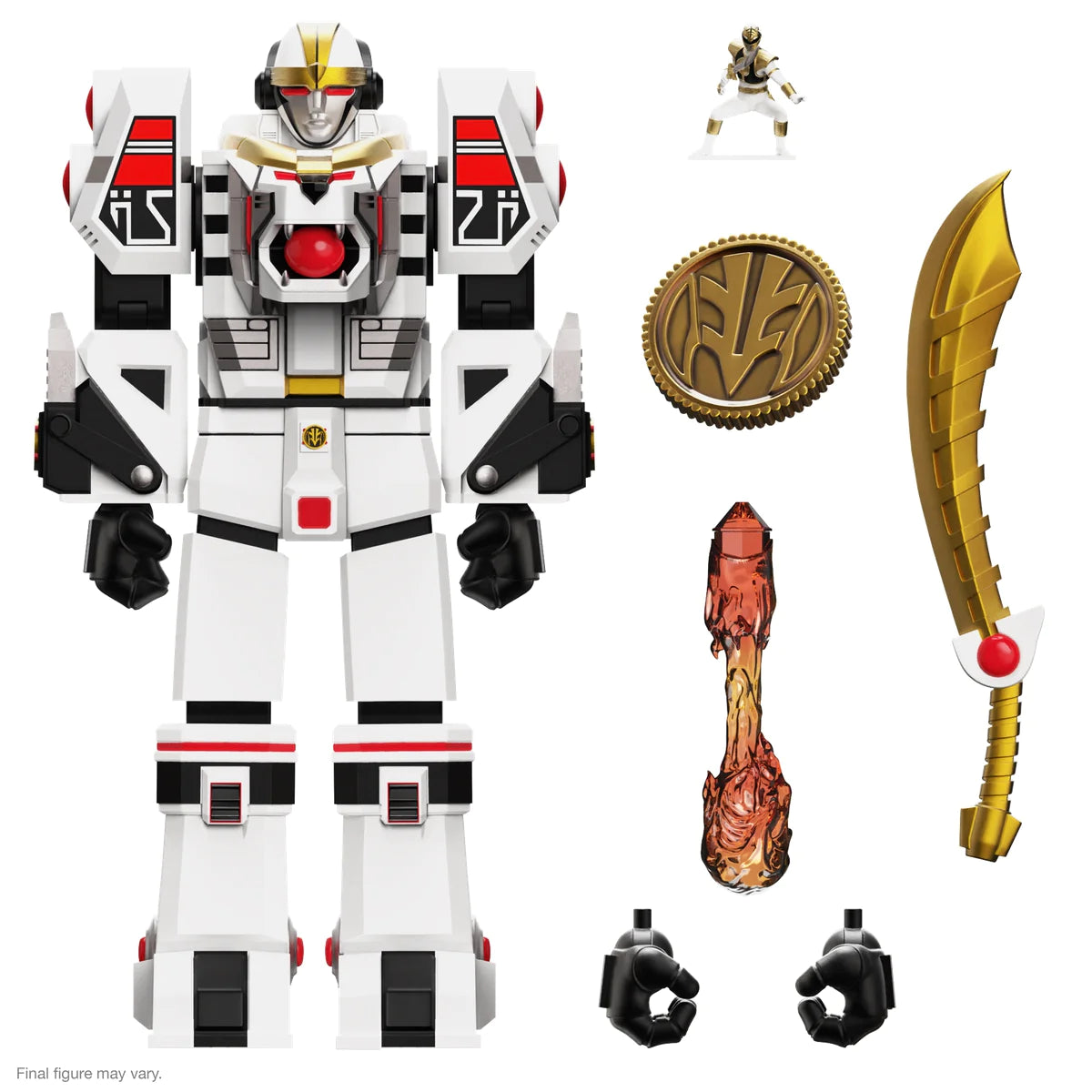 Super7 - Mighty Morphin Power Rangers ULTIMATES! - Wave 4 - White Tigerzord (Warrior Mode) - Marvelous Toys