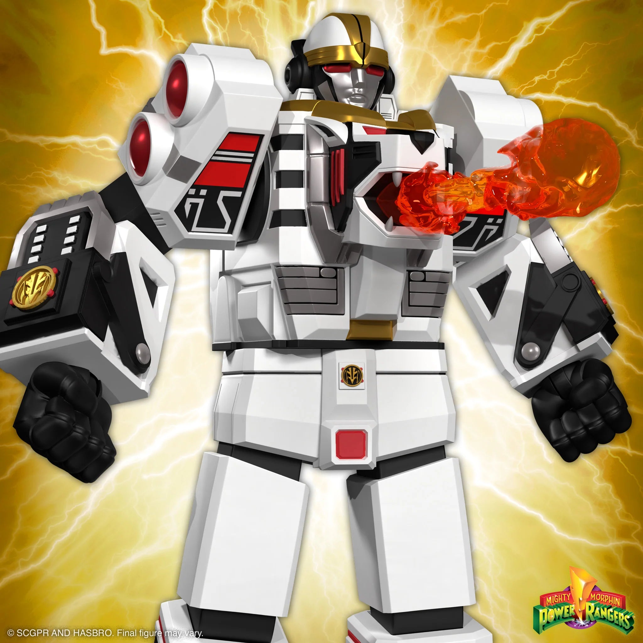 Super7 - Mighty Morphin Power Rangers ULTIMATES! - Wave 4 - White Tigerzord (Warrior Mode) - Marvelous Toys