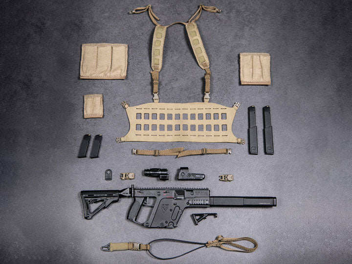 Dam Toys - Elite Firearms Series 3 - 1/6 Vector SMG Tactical Set - EF013 - Black/Coyote