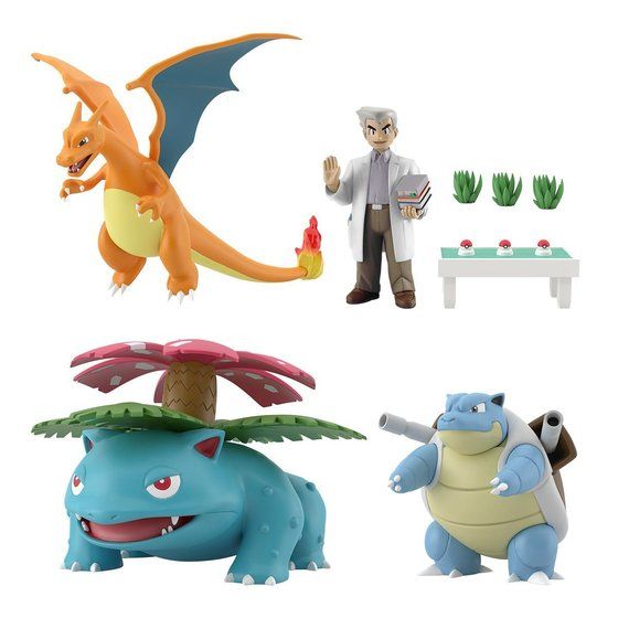 Bandai - Shokugan - Pokemon Scale World - Kanto Region - Professor Oak Set (Charizard, Blastoise &amp; Venusaur) - Marvelous Toys