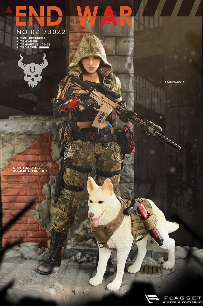 Flagset - FS-73022 - Doomsday War Series - End War Death Squad "U" - Umir and Dog (1/6 Scale) - Marvelous Toys