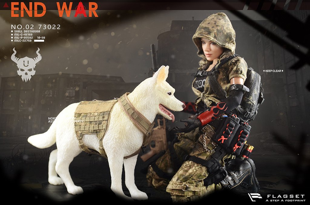 Flagset - FS-73022 - Doomsday War Series - End War Death Squad &quot;U&quot; - Umir and Dog (1/6 Scale) - Marvelous Toys