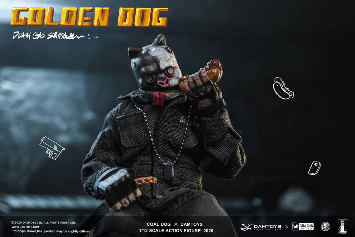 Damtoys x Coal Dog - Pocket Elite Series - PES022 - Death Gas Station - Golden Dog (1/12 Scale) - Marvelous Toys