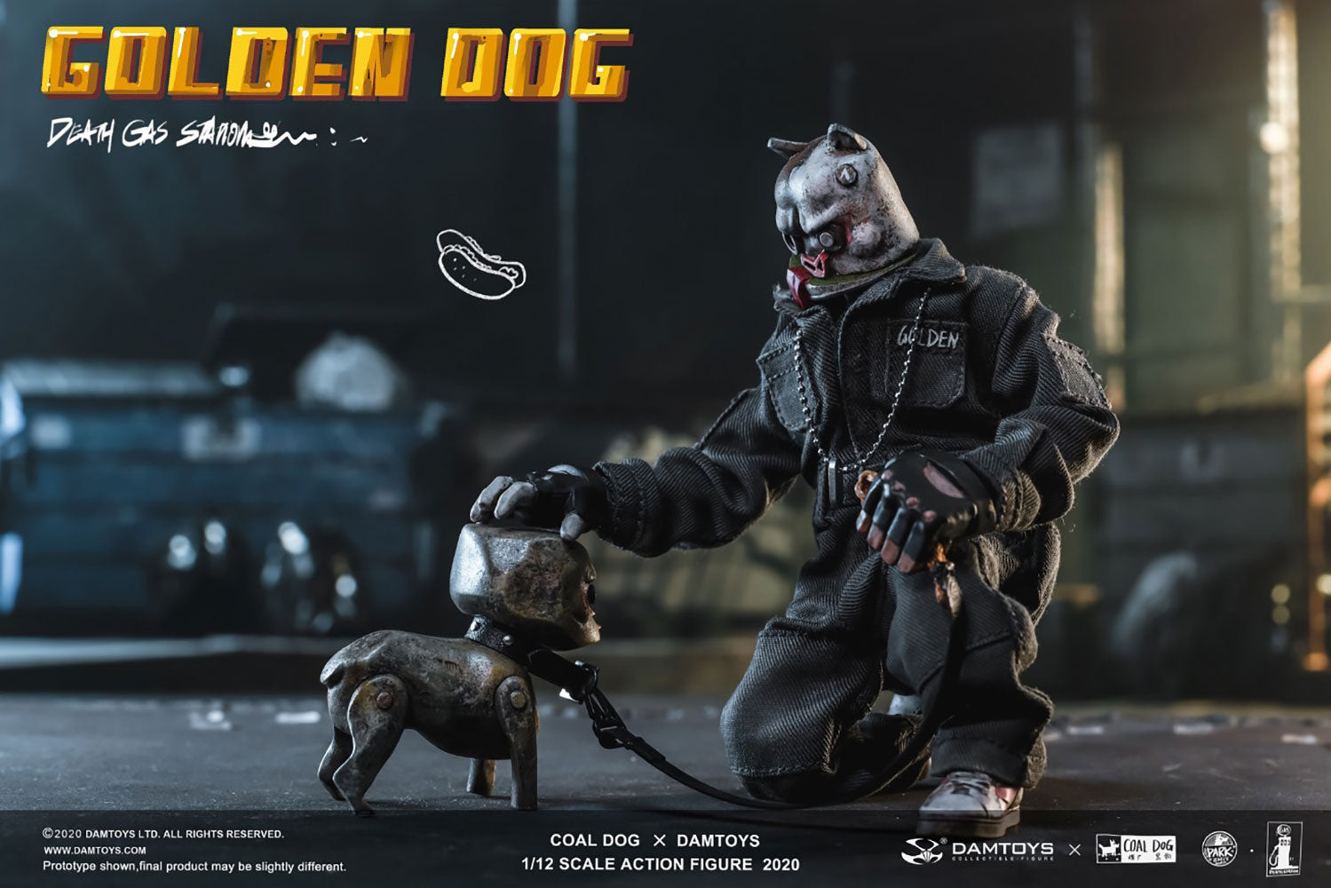 Damtoys x Coal Dog - Pocket Elite Series - PES022 - Death Gas Station - Golden Dog (1/12 Scale) - Marvelous Toys