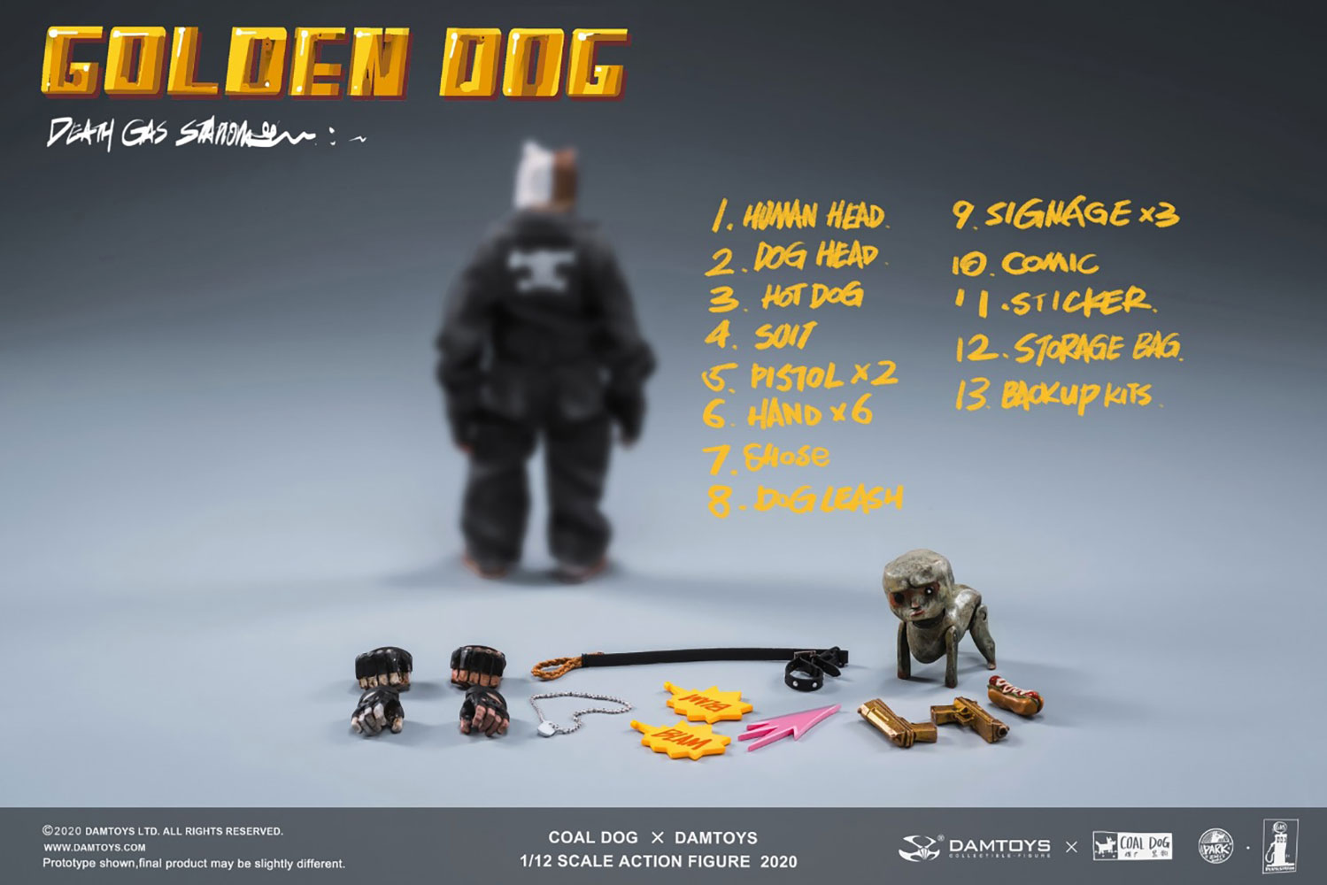 Damtoys x Coal Dog - Pocket Elite Series - PES022 - Death Gas Station - Golden Dog (1/12 Scale)