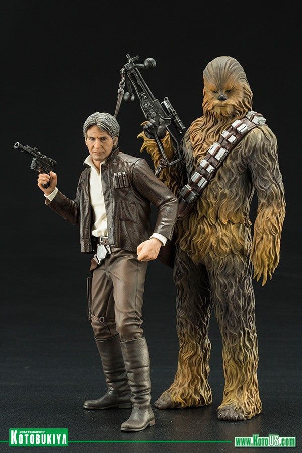 Kotobukiya - ARTFX+ - Star Wars: The Force Awakens - Han Solo &amp; Chewbacca 2-Pack (1/10 Scale) - Marvelous Toys