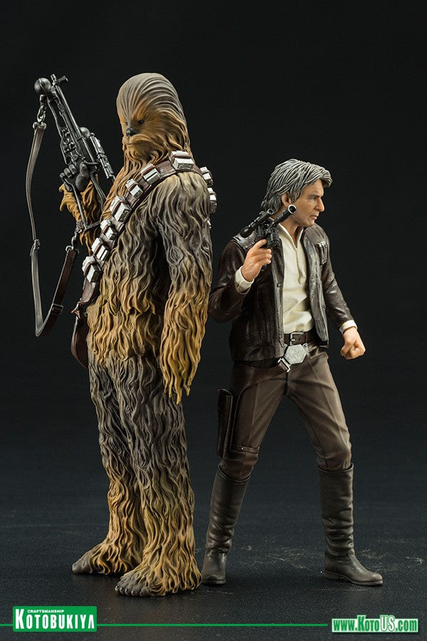 Kotobukiya - ARTFX+ - Star Wars: The Force Awakens - Han Solo &amp; Chewbacca 2-Pack (1/10 Scale) - Marvelous Toys