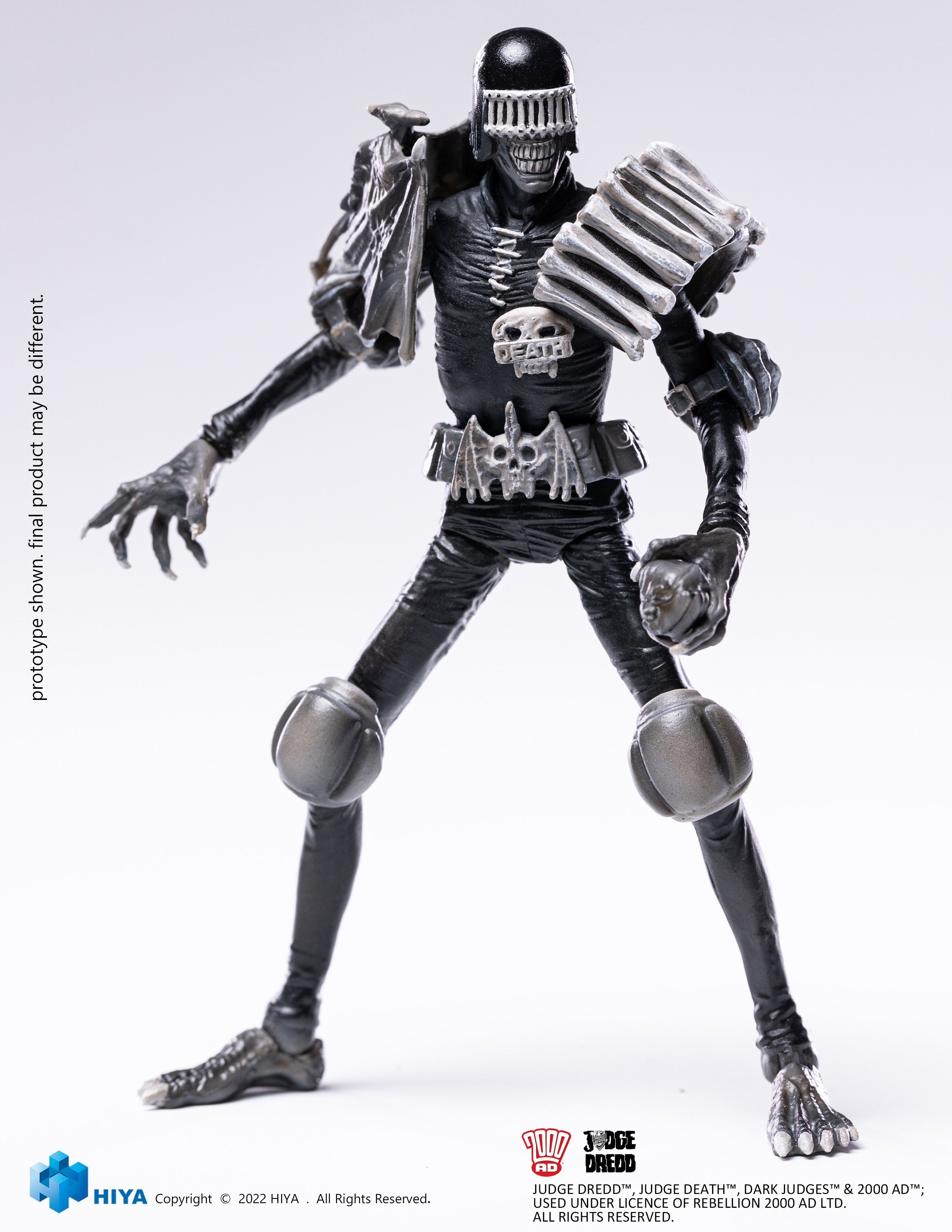 Hiya Toys - Judge Dredd - Judge Death (Black &amp; White Variant) (1/18 Scale) - Marvelous Toys
