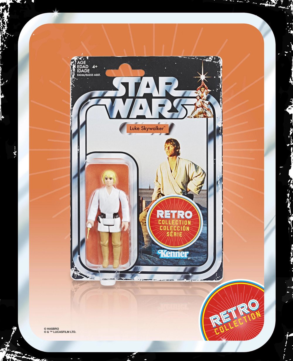 Hasbro - Star Wars Retro Collection - Chewbacca, Darth Vader, Han Solo, Luke Skywalker, Princess Leia, Stormtrooper (2019 Wave 1 Set of 6) - Marvelous Toys
