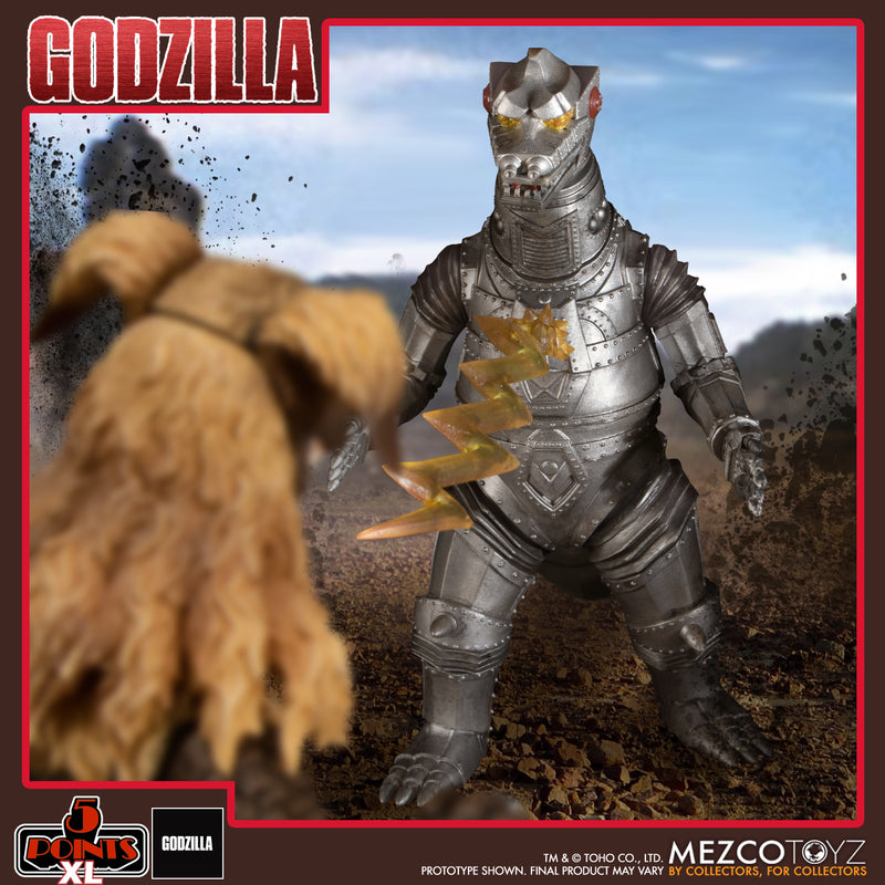 Mezco - 5 Points XL - Godzilla vs Mechagodzilla (1974) - 3 Figure Box Set (Godzilla, Mechagodzilla, King Caesar) - Marvelous Toys